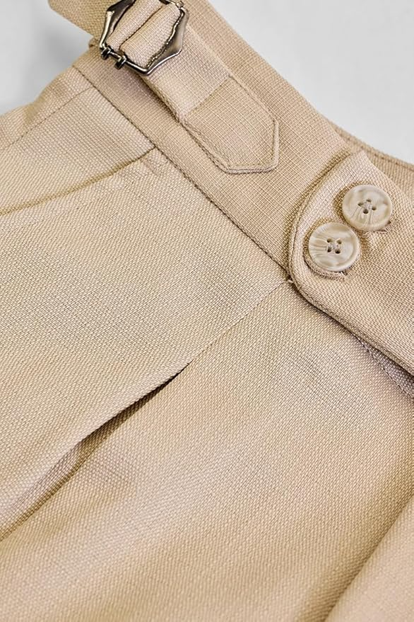 SNITCH Beige Slim Fit Stretch Trousers - Image 7